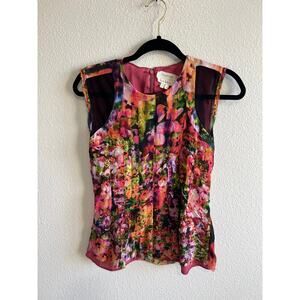 Nicole Miller Artelier multicolor floral  top size P